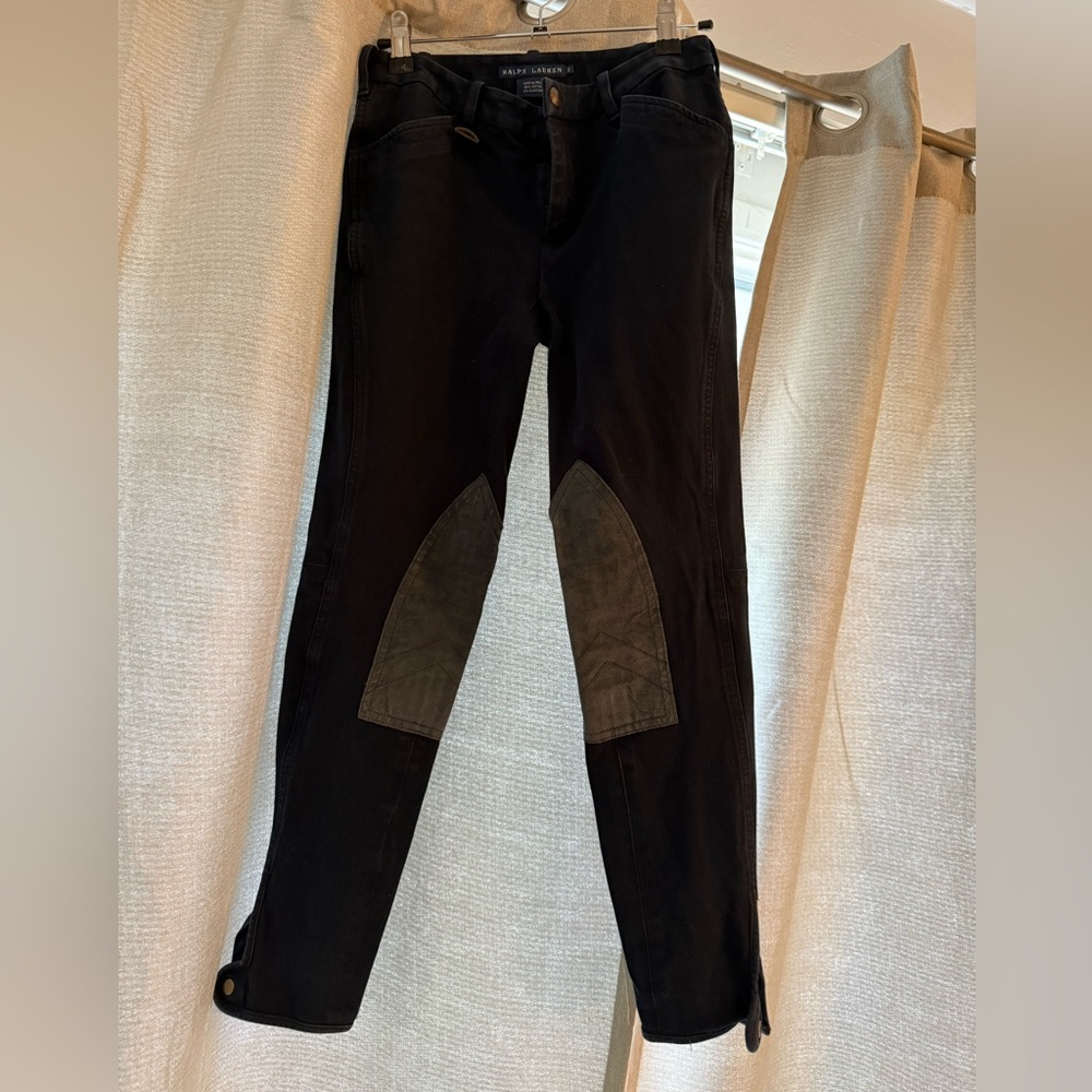 Ralph Lauren Blue Riding Pants with Gray Knee Patches
